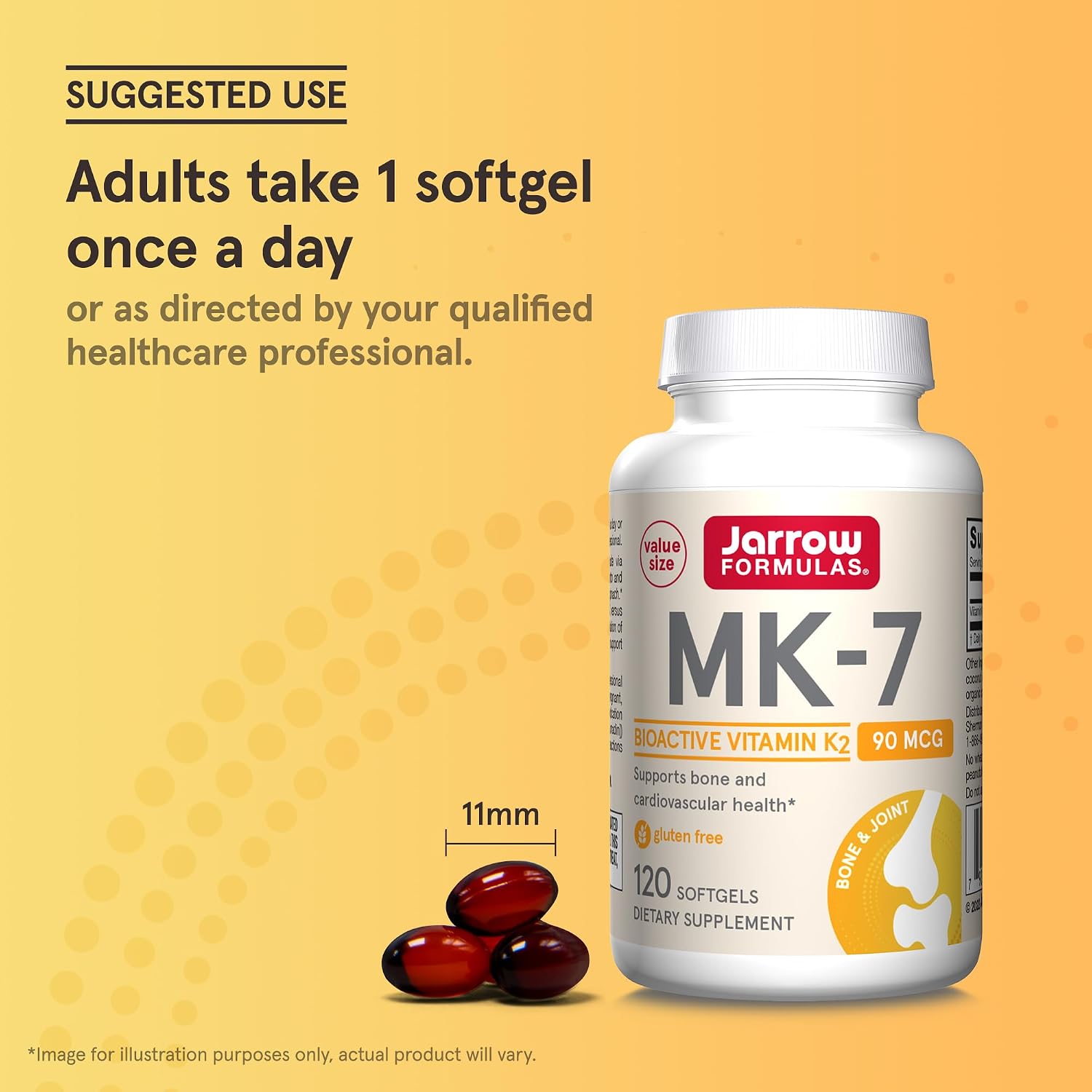 Jarrow Formulas MK-7 90mcg - Bioactive Vitamin K2 Supplement, 120 Softgels (12 Pack) - görsel 6