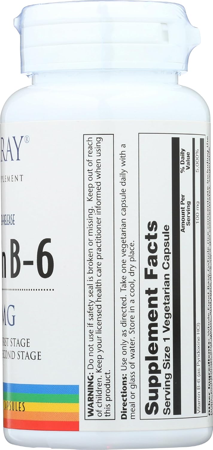 Solaray Vitamin B6 100 mg Timed Release Capsules – Image 6
