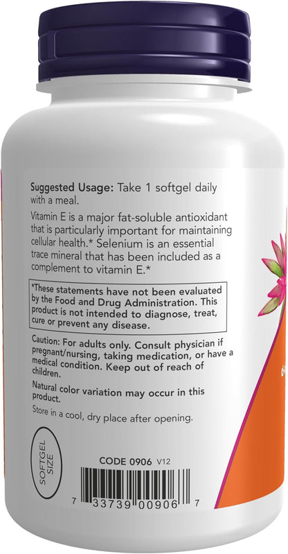 NOW Foods Vitamin E-400 IU Mixed Tocopherols Softgels - 100 Softgels