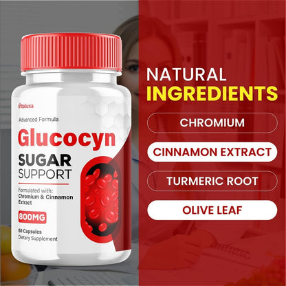 (2 Pack) Glucocyn Support Capsules – Maximum Strength Glycogen Health Formula 800mg – Image 3