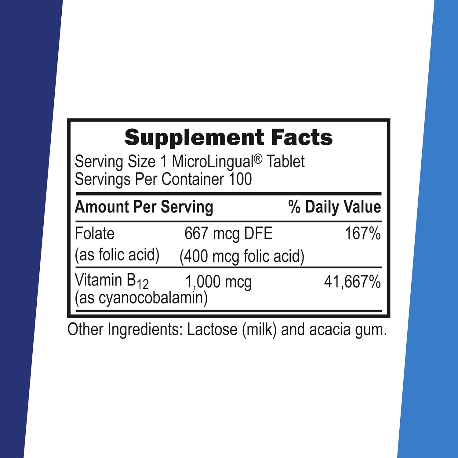Superior Source Vitamin B-12 & Folic Acid Sublingual Tablets, 1000 mcg Cyanocobalamin + 400 mcg Folic Acid, 100 Count - görsel 2