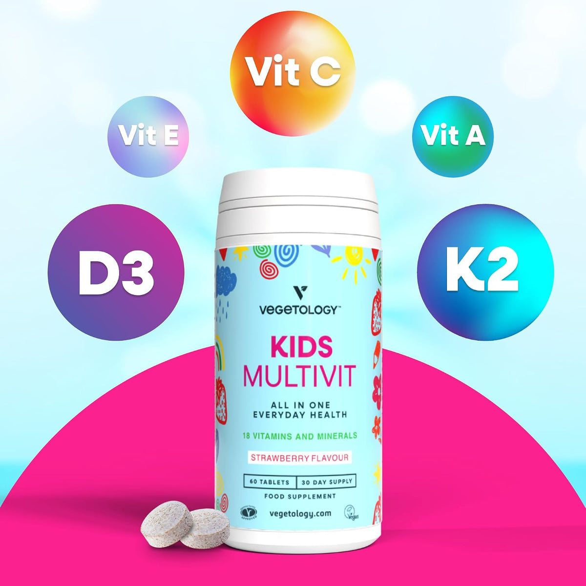 VEGETOLOGY Kids MultiVitamin Supplement – – Support immune system function – Vitamins C, D3, and Zinc contribute – Image 7