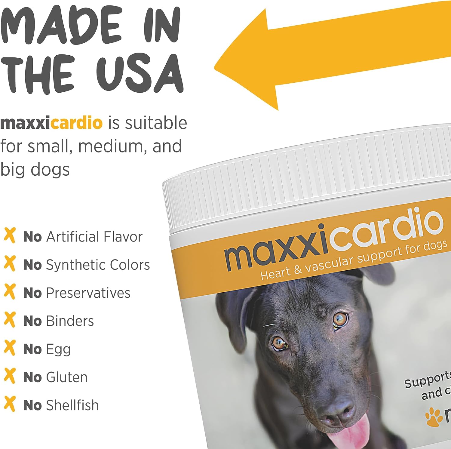 maxxicardio Heart Support for Dogs (Small Size) – Taurine + L-Carnitine + Hawthorn + Ginkgo – Helps Support Circulation, Energy & Stamina – Easy Mix Powder – Made in USA – 91 g - görsel 7