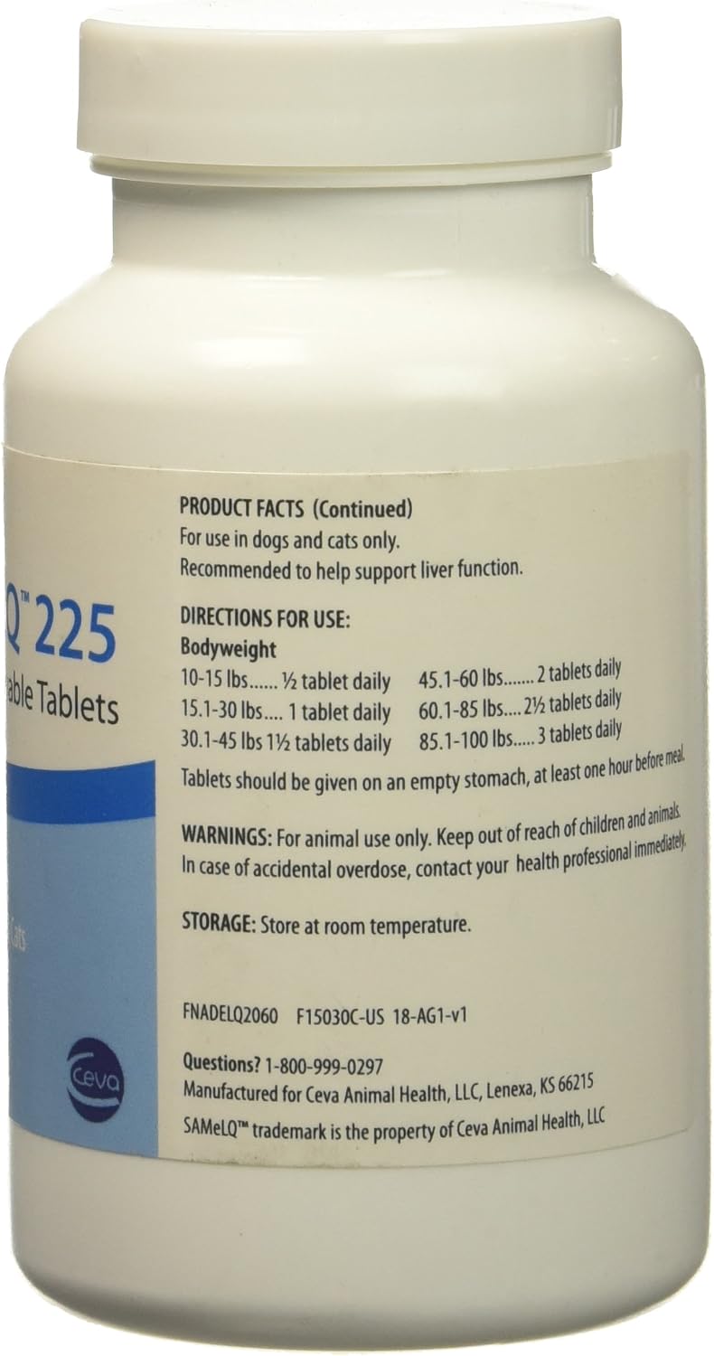 S Adenosyl 225 (SAMe) for Medium/Large Dogs 225 mg (60 Tablets) - görsel 2