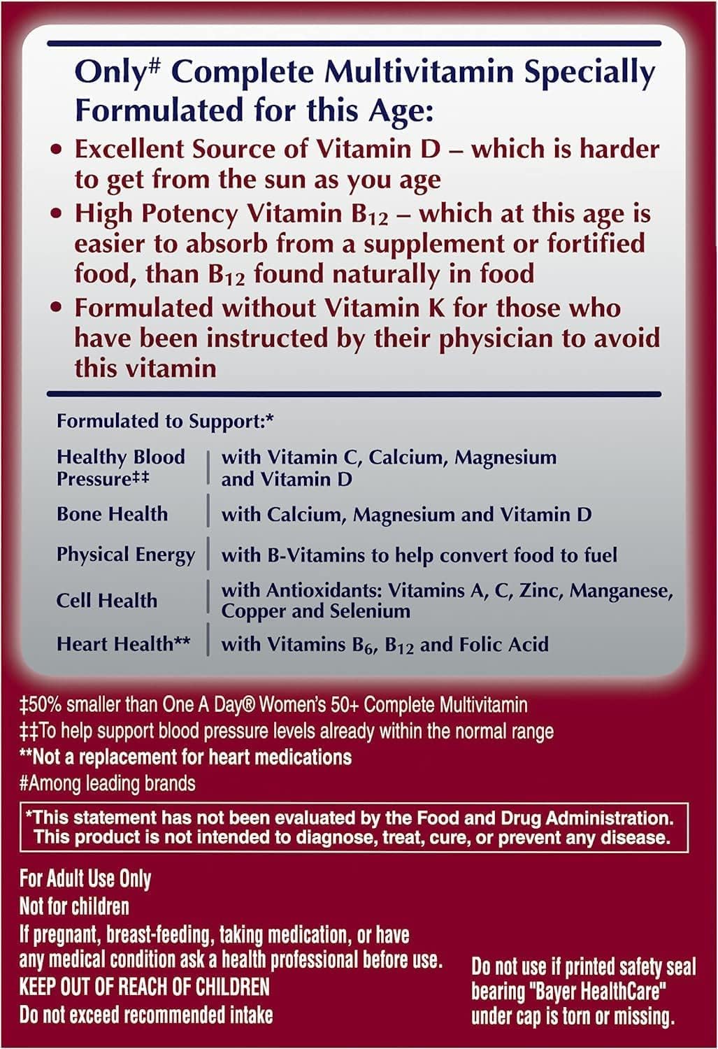 One A Day Proactive 65 Plus Multivitamins for Men and Women, 150 Tablets (Pack of 2) - görsel 2