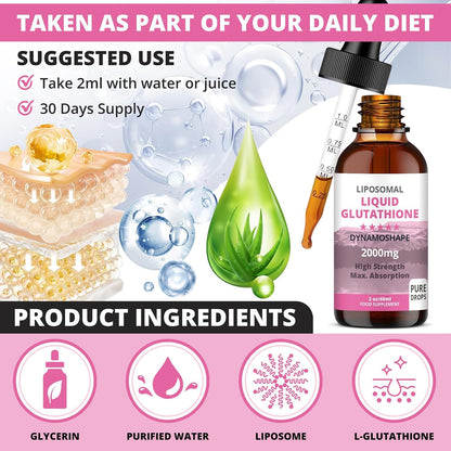 Liposomal Glutathione 2000mg with Vitamin C – Liquid Antioxidant Supplement