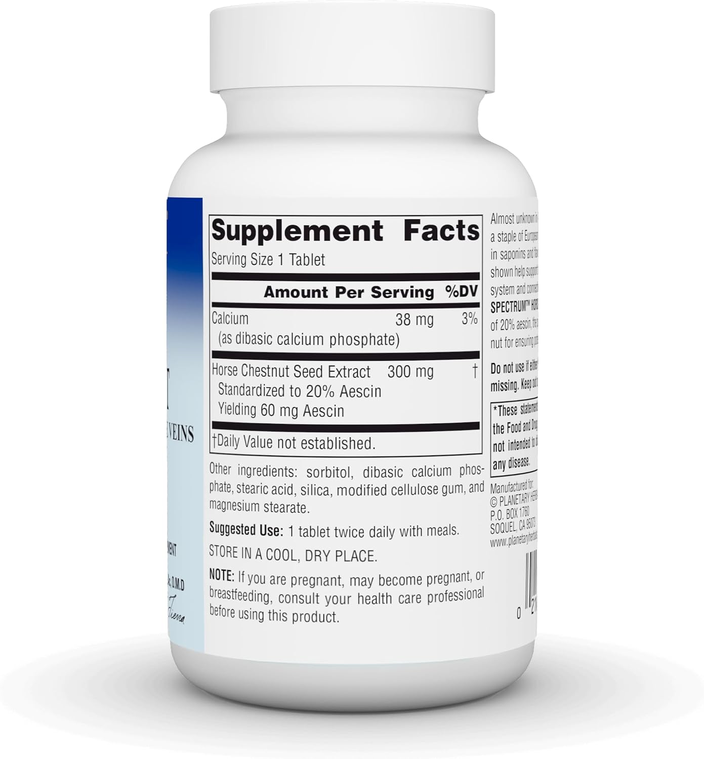 Planetary Herbals Full Spectrum Horse Chestnut, 500 mg - 120 Tablets - görsel 2