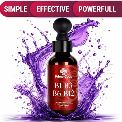 Prime Code Liquid B-Complex Drops with – Provides Vitamins B1 (Thiamine), B3 (Niacin), B6 (Pyridoxine) and B12 – Image 5