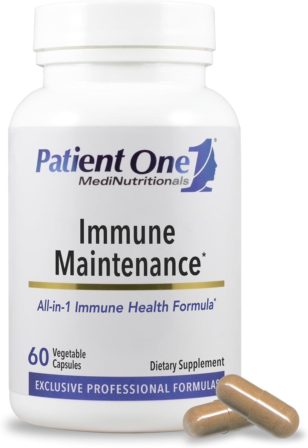 Patient One Immune Maintenance – Immune Support Supplement with Vitamin D3, Astragalus, and Zinc – 60 Capsules - görsel 1