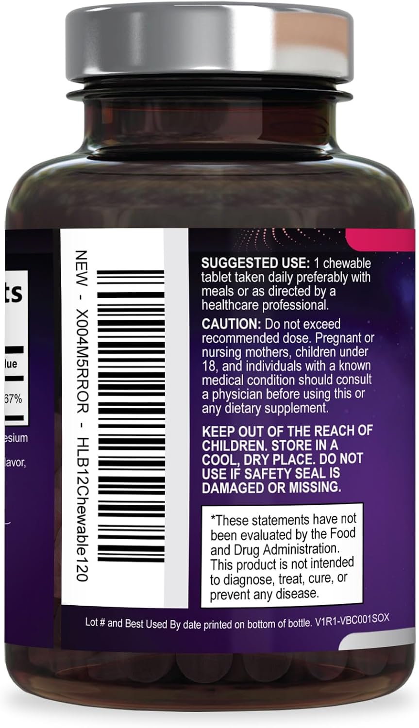 Vitamin B12 1000mcg Chewable Tablets - – Maintains healthy nerves: Essential for myelin production, keeping your – Image 8