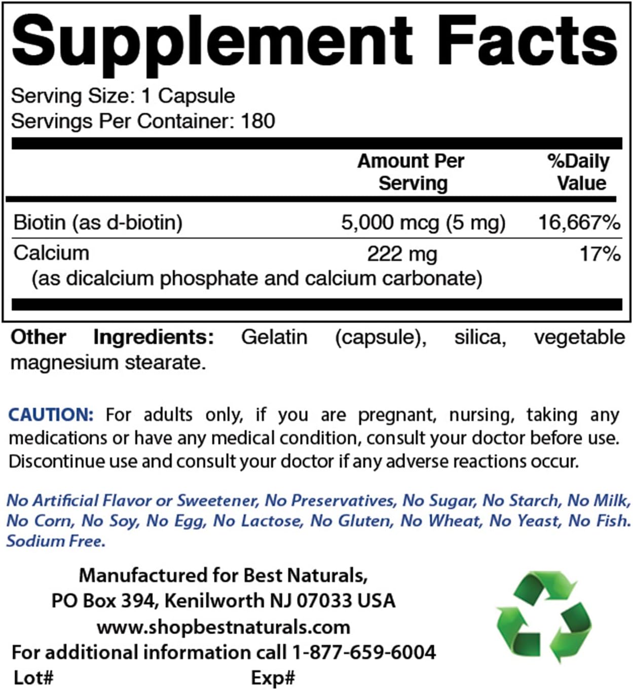 Best Naturals Biotin 5 mg - görsel 2