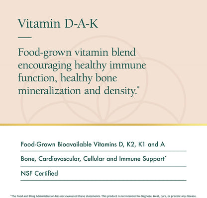 Natura Health Products D-A-K (ADK) – Vitamin D3 5000 IU, K1 550 mcg, K2 50 mcg, Vitamin A 1000 IU – Bone, Heart & Immune Support – 60 Vegetarian Capsules