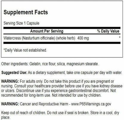 Swanson Full Spectrum Watercress 400 mg 60 Caps (2 Pack)
