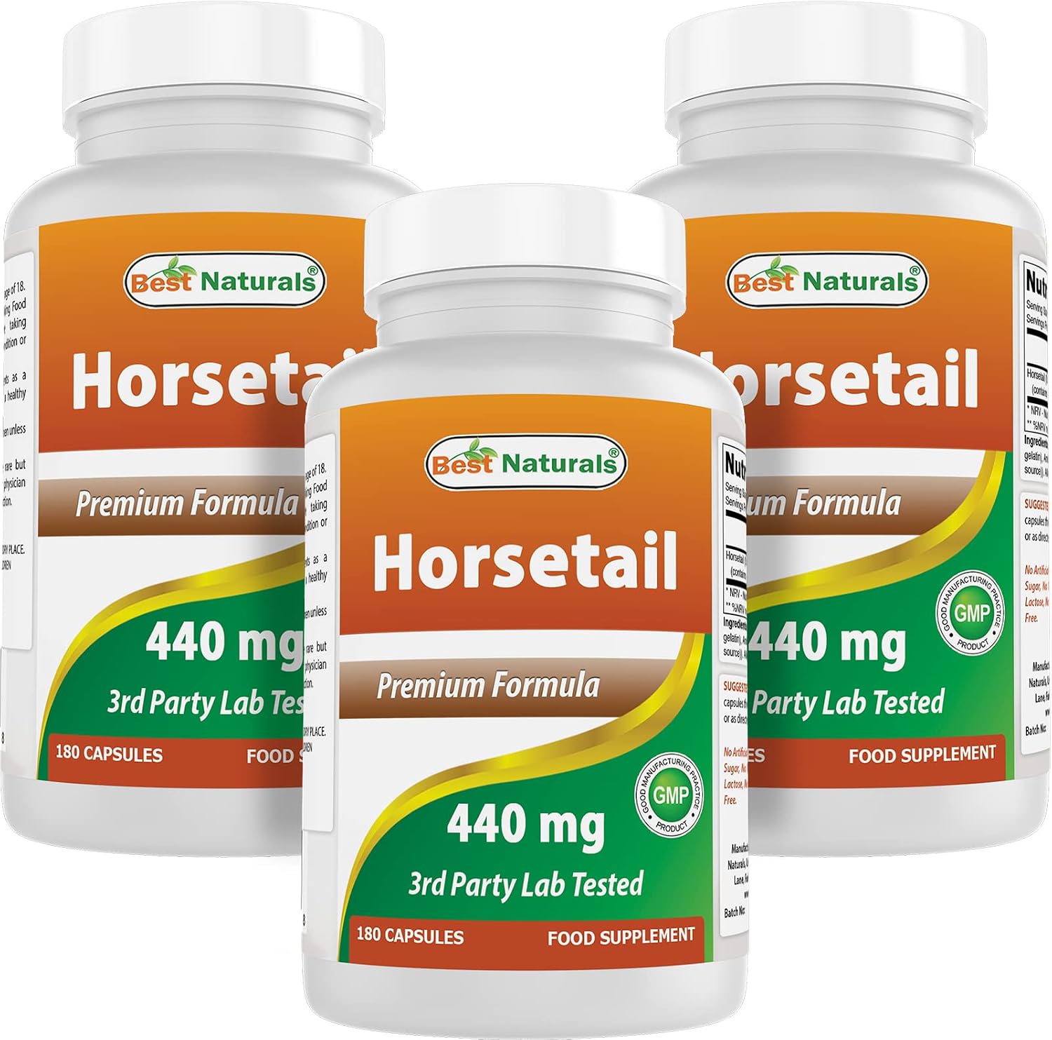 Best Naturals Horsetail 440 mg - 180 Capsules (Pack of 3) - görsel 1