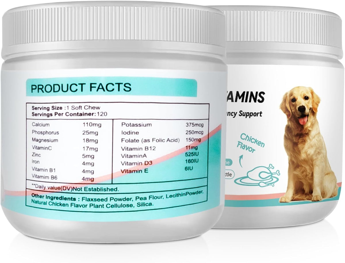 Dog Vitamins and Supplements - Chewable Dog – Vitamin B12 : Crucial for nerve function and the formation of red – Image 2