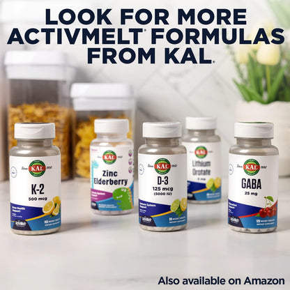 KAL L-Glutathione, Reduced Glutathione Supplement, High Absorption Antioxidant, Orange Flavour Instant Dissolve ActivMelt, Vegetarian, Lab Verified, 90 Servings, 90 Micro Tablets