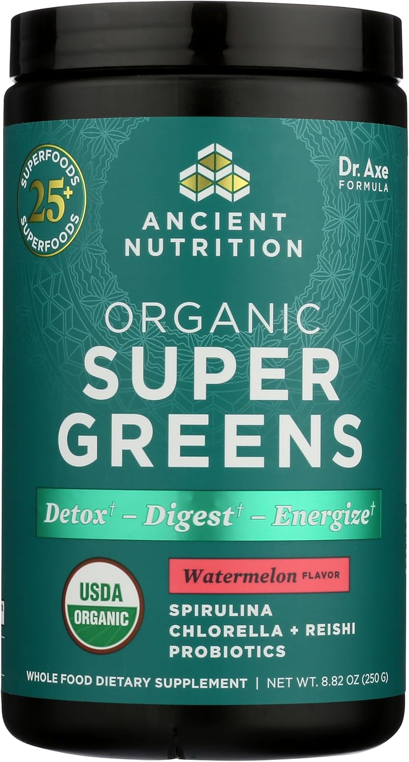 Ancient Nutrition SuperGreens Powder with Probiotics - Organic Peppermint Flavour - 25 Servings - görsel 7