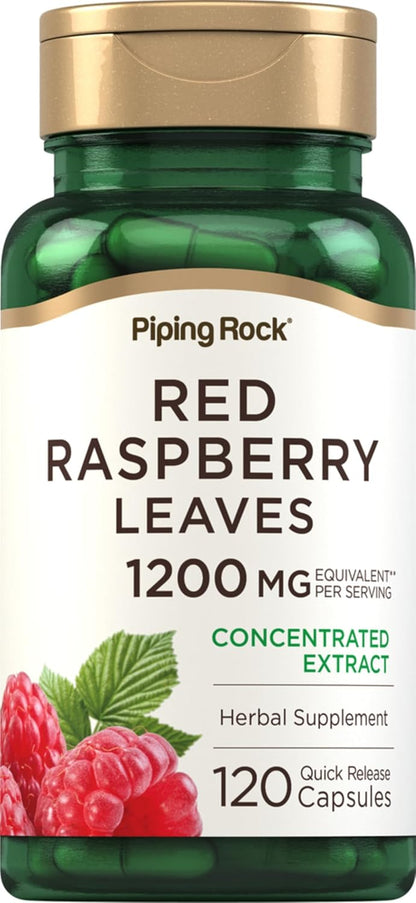 Piping Rock Red Raspberry Leaf Capsules | 120 Capsules | Herbal Extract Supplement | Non GMO, Gluten free