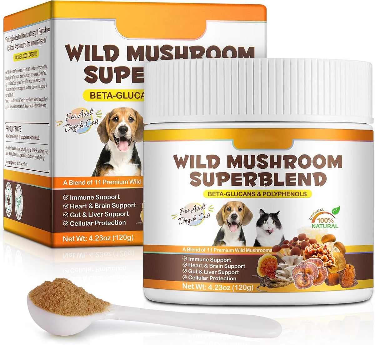 Mushroom Supplement Powder for Dogs & Cats - – Immune Support: The beta-glucans in mushrooms may help support a – Image 1