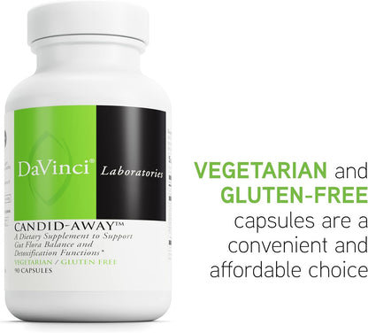 DAVINCI Labs Candid-Away - Digestive Gut Health Support with Digestive Enzymes, Calcium, Magnesium & More - 90 Vegetarian Capsules (30 Serves)