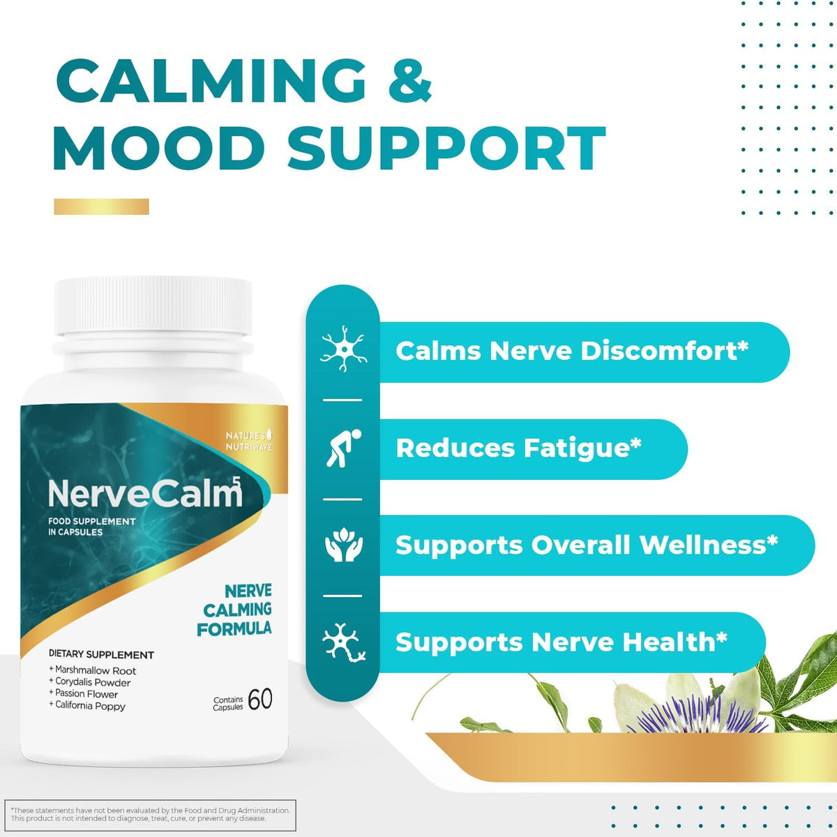 NerveCalm – Passion Flower & Prickly Pear – Naturally derived: Ingredients like prickly pear and marshmallow root – Image 2