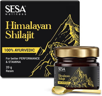 Sesa Himalayan Shilajit Resin – 100% Ayurvedic Fulvic Acid and Trace Mineral Supplement