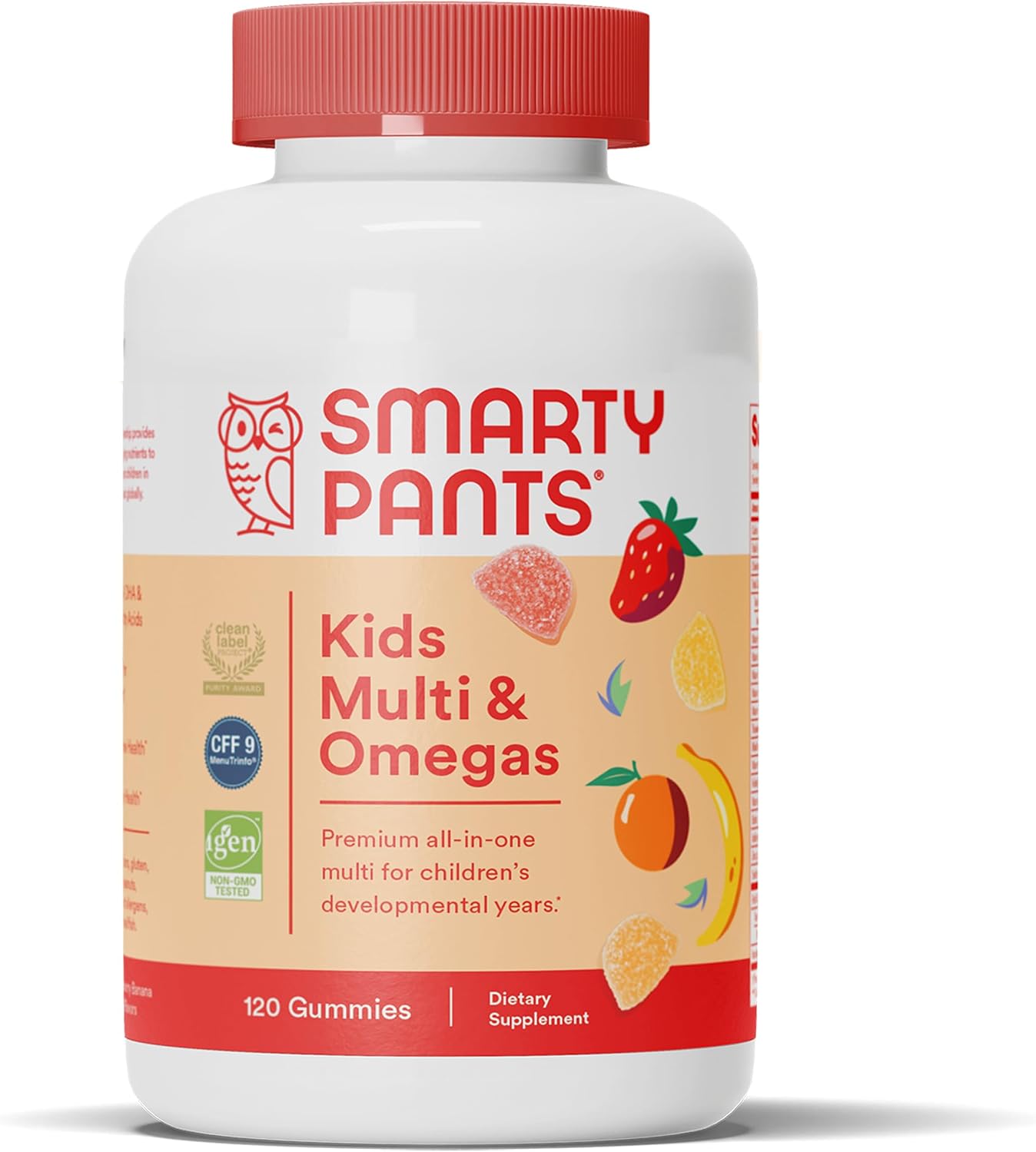 SmartyPants Kids Multivitamin Gummies with Omega 3 Fish Oil, Vitamin D3, C, B12, B6, A, K & Zinc for Immune Support, Biotin, Gluten Free, Natural Fruit Flavours, 120 Count - görsel 1