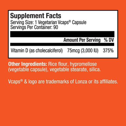Invite Health Vitamin D3 3000 IU – 90 Vegetarian Capsules