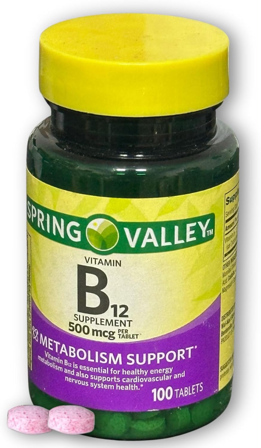Fusion Shop Store B12 500mcg - 100 Tablets - görsel 1