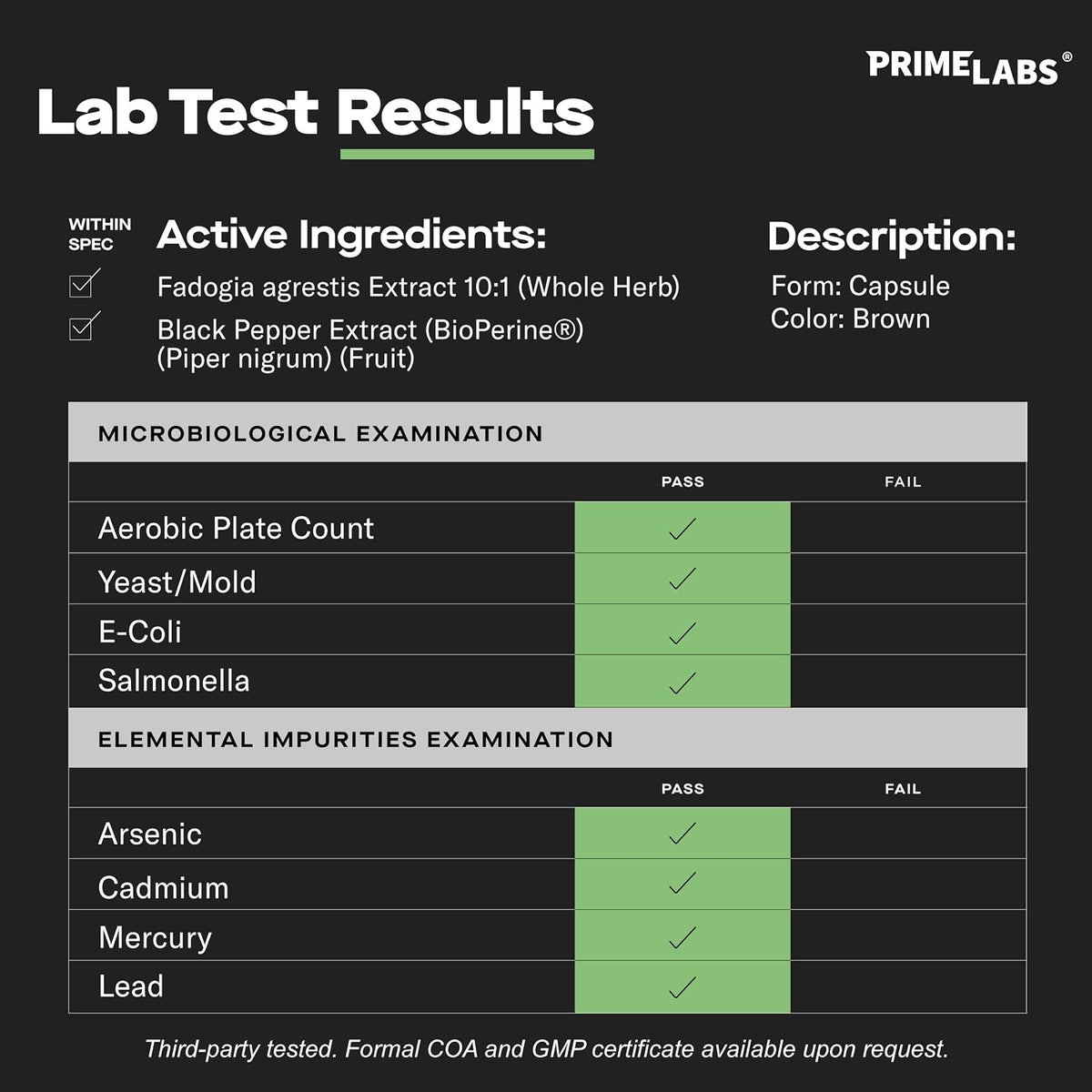 Prime Labs Fadogia Agrestis for Men - 600mg – Supports Strength & Performance: The 10:1 extract helps you train – Image 4