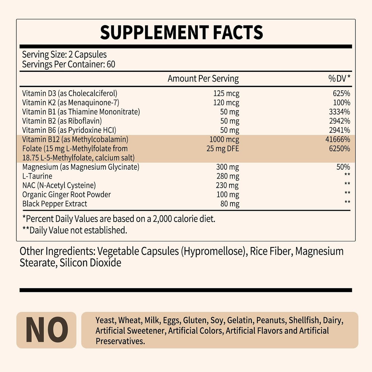 L-Methylfolate 15mg Plus Methyl B12 - – Brain Health: Methylfolate contributes to normal psychological function – Image 9