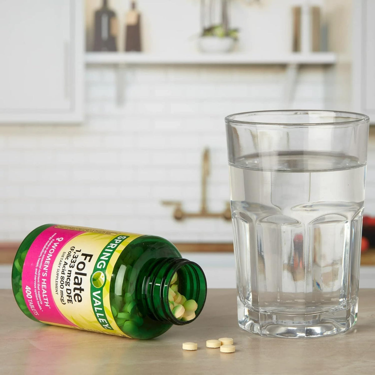 Spring Valley Folate Supplement, 1,333 mcg – Energy metabolism: May help reduce tiredness and fatigue when – Image 4