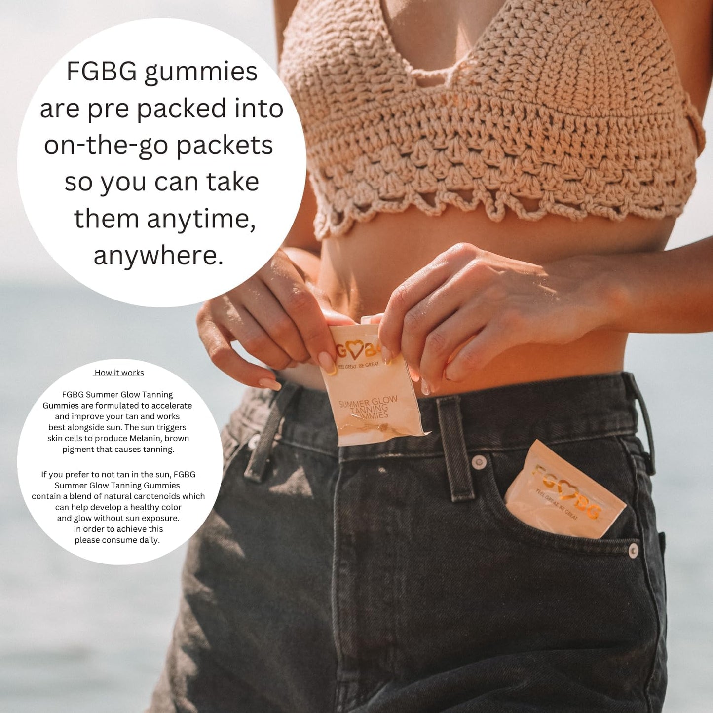 Summer Glow Tanning Gummies - Miami Vice Flavour - Pineapple, Coconut, & Strawberry - Vegan - Gluten free - Dairy-Free - Natural Ingredients - Essential Nutrients - Travel Size - 30-Day Supply - görsel 5