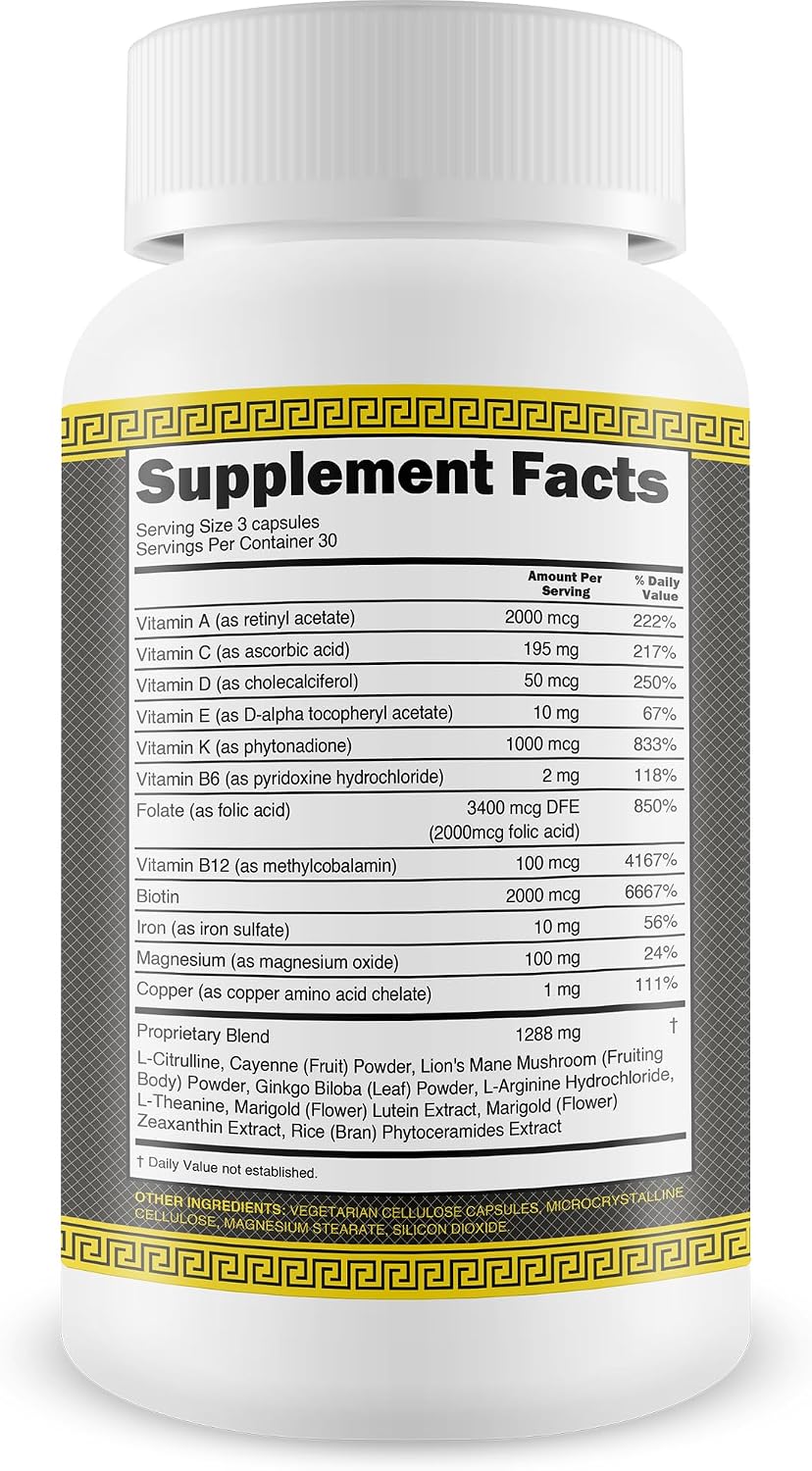 The Beard Czar Facial Hair Complex – Men's Beard Growth Supplement with Biotin & B Vitamins, 60 Capsules - görsel 2