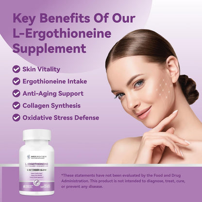 Inner Brightness L-Ergothioneine Supplements – Cellular Defence: L-Ergothioneine works via a unique mechanism to – Image 6