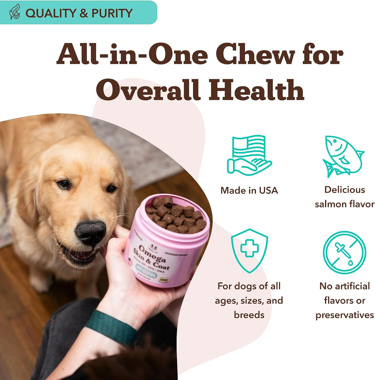 Natural Dog Company Omega Chews for Dogs – Tasty Soft Chews: Dogs love the salmon flavour, making it easy to give – Image 8