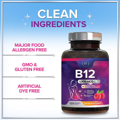 Vitamin B12 1000mcg Chewable Tablets - – Those with pernicious anaemia: An autoimmune condition that requires – Image 4