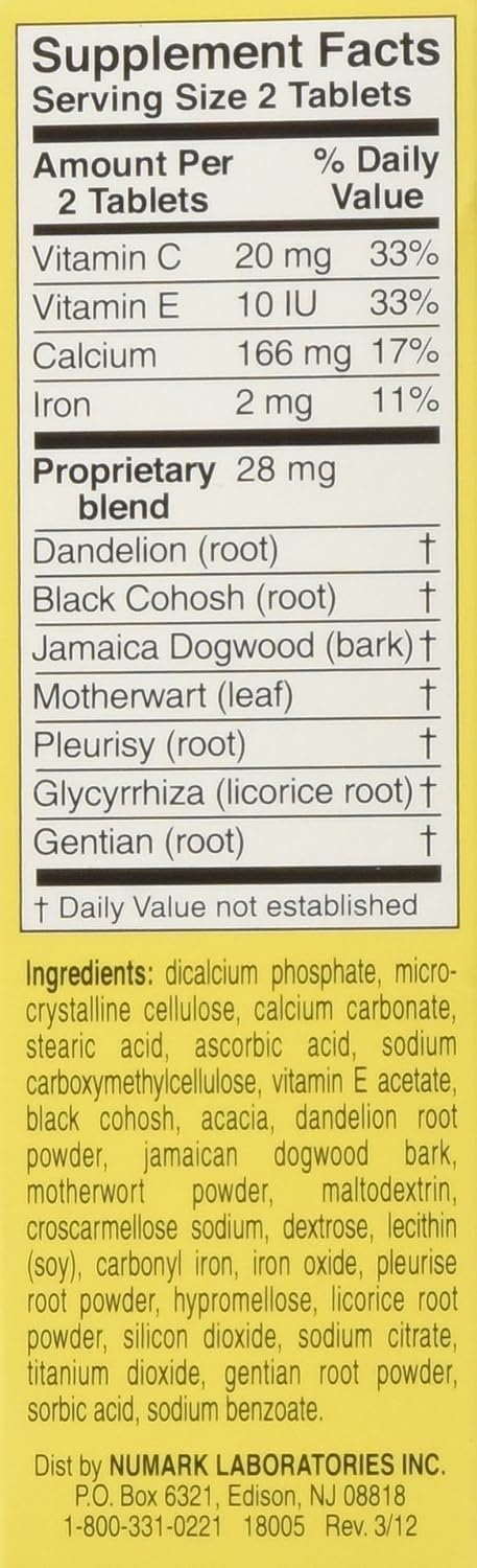 Lydia Pinkham Herbal Supplement Tablets for Menstruation and Menopause Support, 72 Count - görsel 4