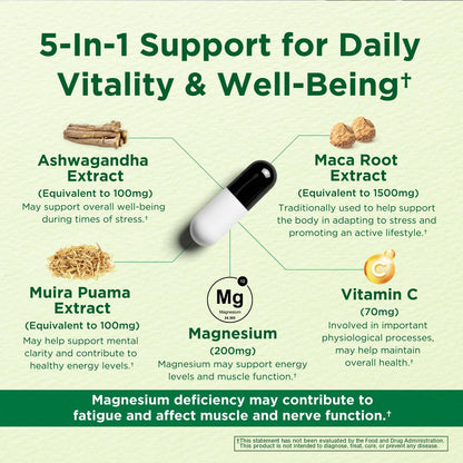 Energy & Mood Supplement – Boost Energy & – Magnesium: Involved in over 300 biochemical reactions, including – Image 4