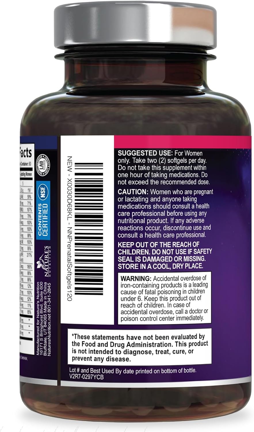 Prenatal Vitamins for Women with Folic Acid and Omega-3 DHA - 120 Softgels - görsel 8