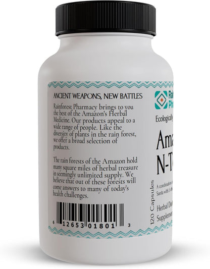 N-Tense Soursop Graviola Capsules - 500mg, Wildcrafted Graviola Plus 7 Amazon Rainforest Herbs, 120 Vegan Capsules