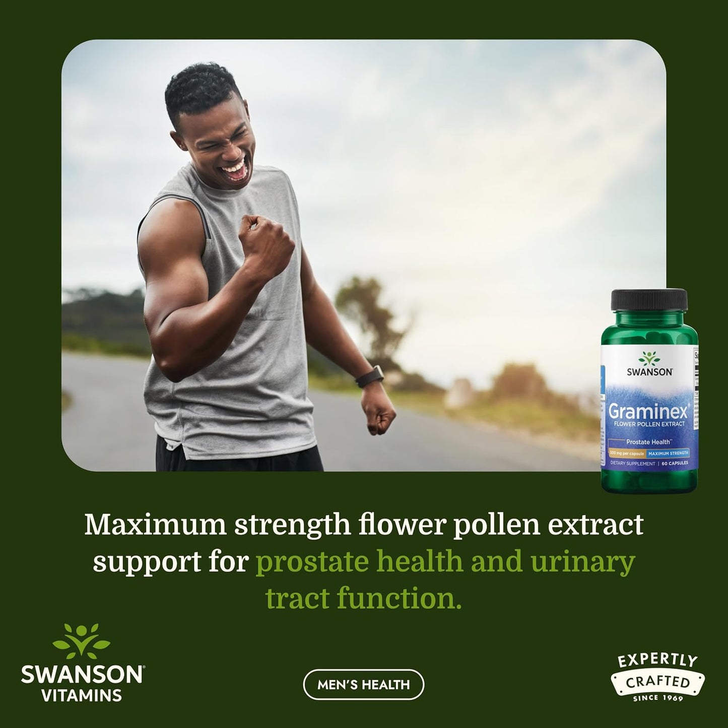 Swanson Graminex Flower Pollen Extract – Supports Prostate, Kidney, Bladder & Urinary Tract Health – Non-GMO – 60 Capsules - görsel 2