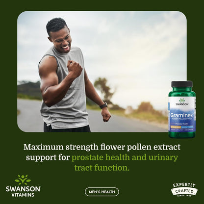 Swanson Graminex Flower Pollen Extract – Supports Prostate, Kidney, Bladder & Urinary Tract Health – Non-GMO – 60 Capsules
