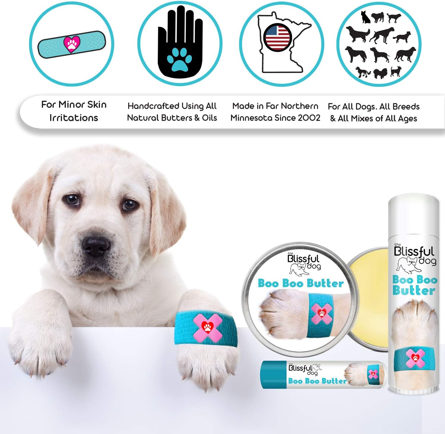 The Blissful Dog 4 oz TIN Pekingese Booboo Butter - görsel 3