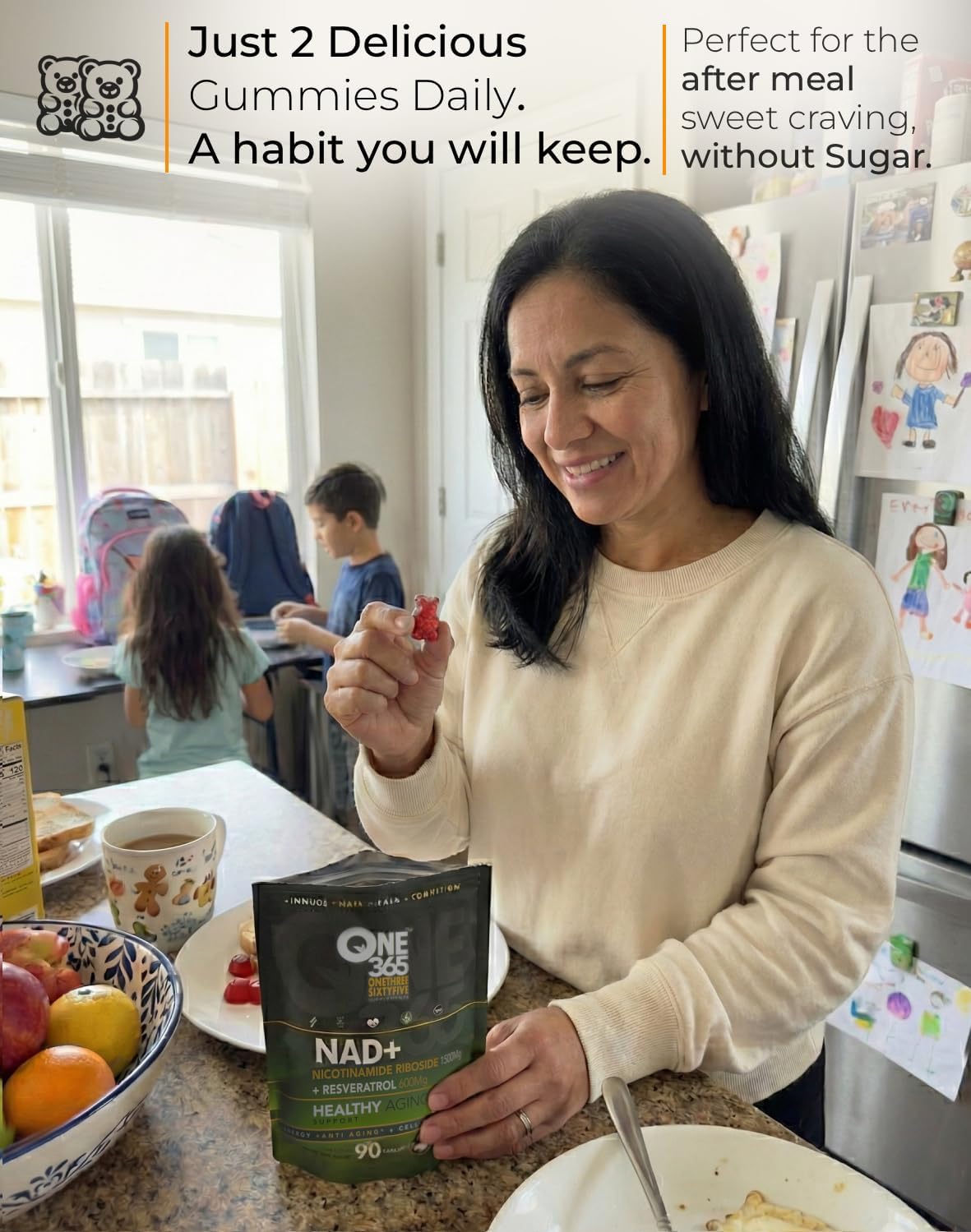 ONE 365 NAD+ Supplement Gummies Nicotinamide Riboside Resveratrol Cellular Energy Healthy Ageing Support Antioxidant NAD – Image 4