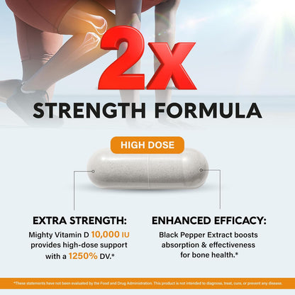 Vitamin D3 10000 IU & K2 (MK-7) with Magnesium, Zinc, Vitamin C & B12 – 120 Capsules – Image 6