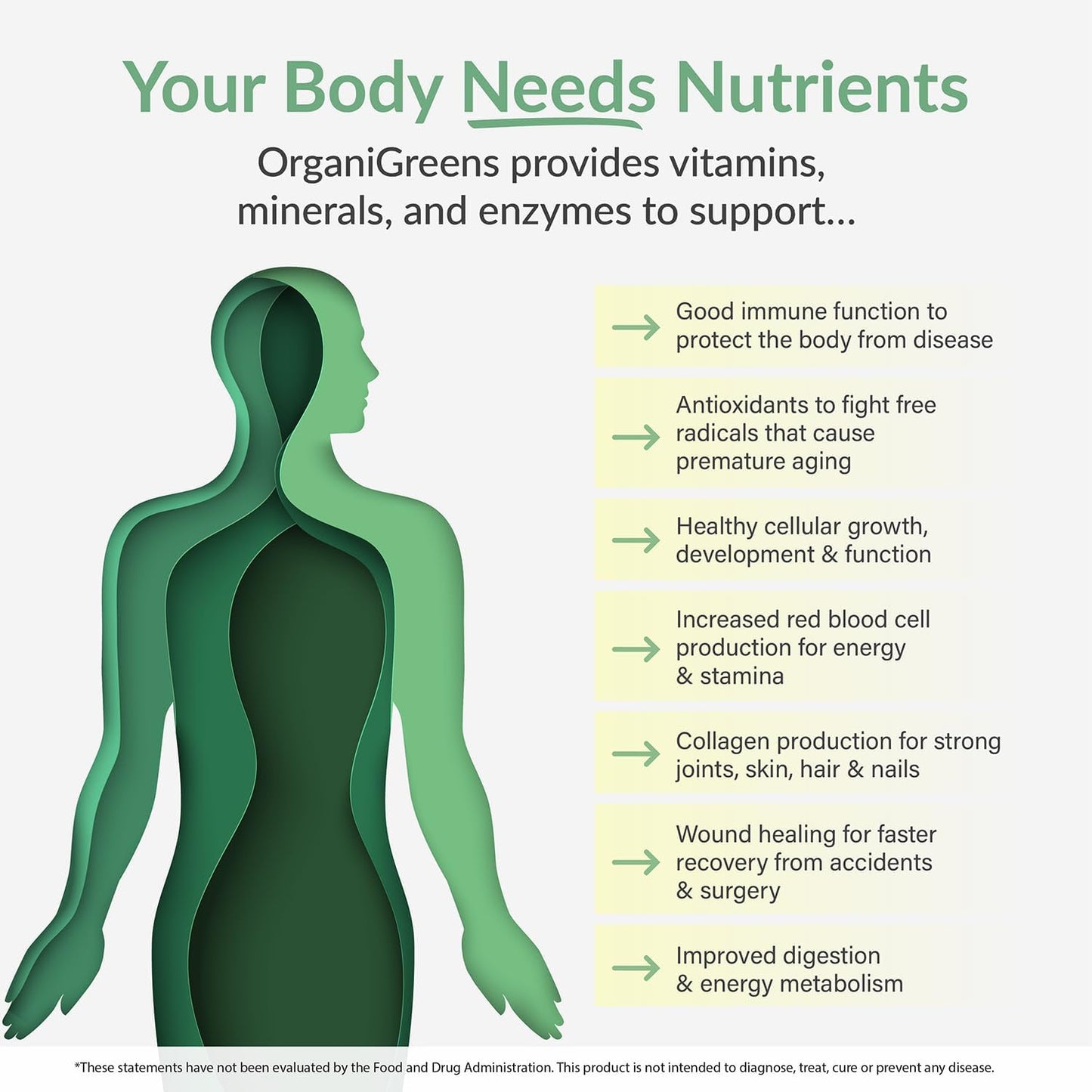 Organixx Greens Superfood Powder with Probiotic Digestive Enzymes - görsel 6