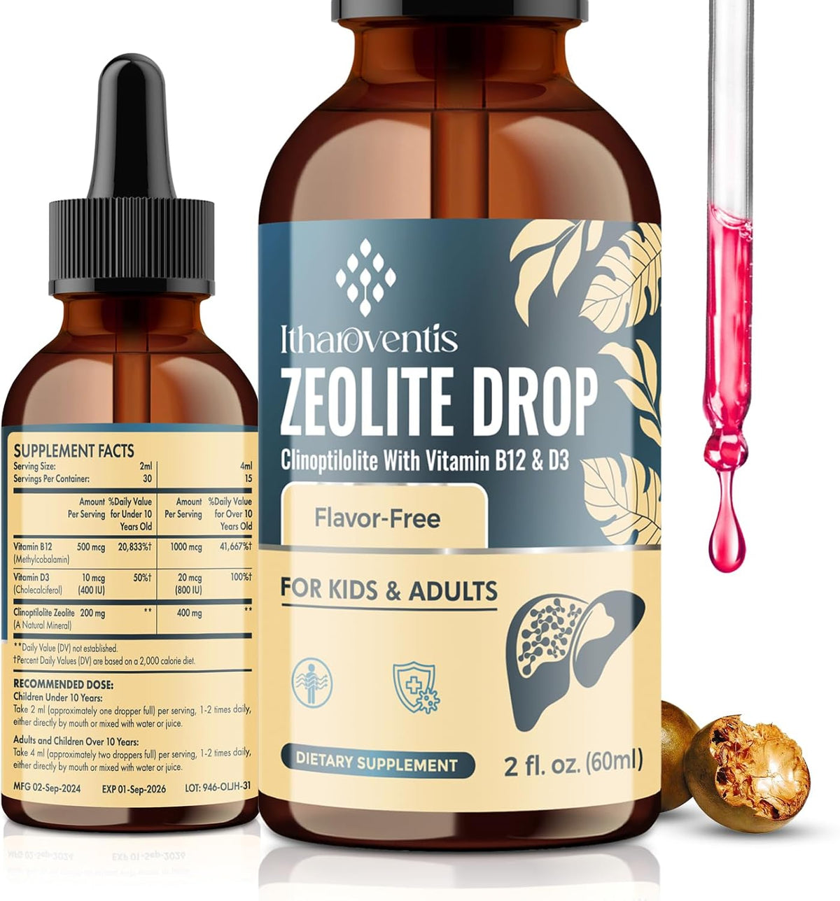 Itharoventis Zeolite Drops with Methyl – Methylcobalamin (Methyl B12): The bioactive form of vitamin B12 for – Image 1