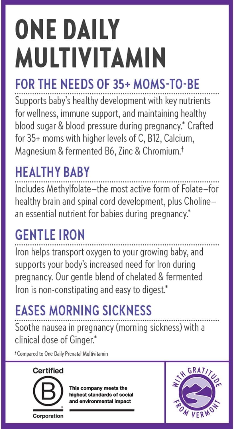 New Chapter Prenatal Vitamins – One Daily Multivitamin for Women 35+ with Methylfolate & Choline, 90 Tablets - görsel 8