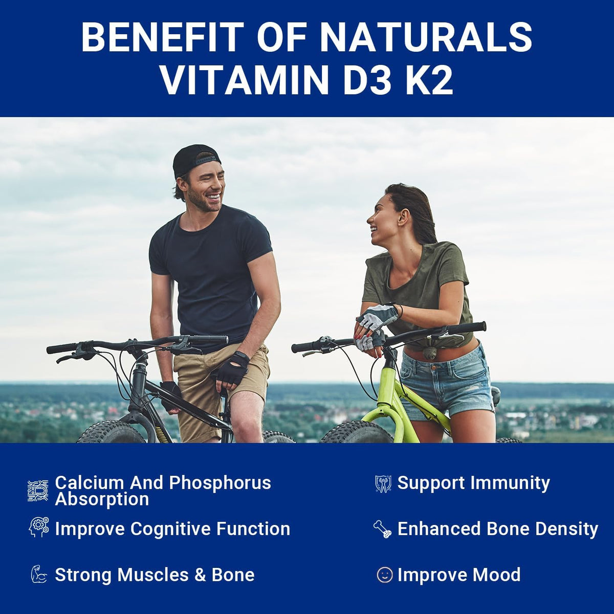 Sugar-free Vitamin D3 K2 Gummies, 10000 IU – Immune Support: Vitamin D3 is well known for its role in regulating – Image 3